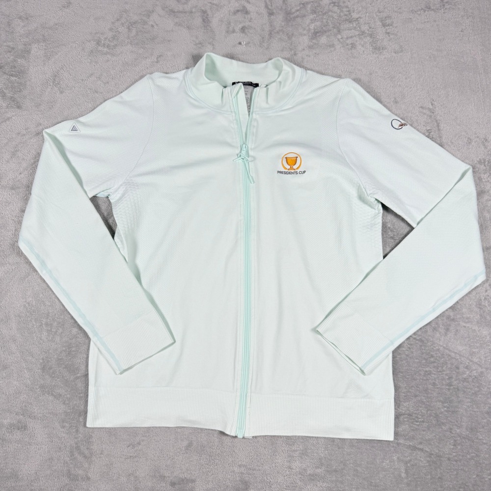 Levelwear Womens XL Presidents Cup Quail Hallow Full Zip Jacket Mint Green Golf